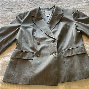 Kate Hill Charcoal Double-Breasted Blazer